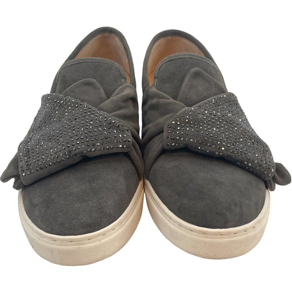 Vince Camuto Gray Barita Suede Rhinestone Slip On Sneaker Flat Size 8M - Picture 6 of 13